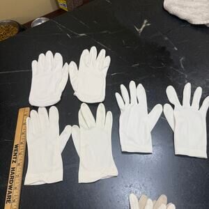 Vintage 1950s 60s Women's Wrist Gloves Lot 3 Pairs White Ivory Clean